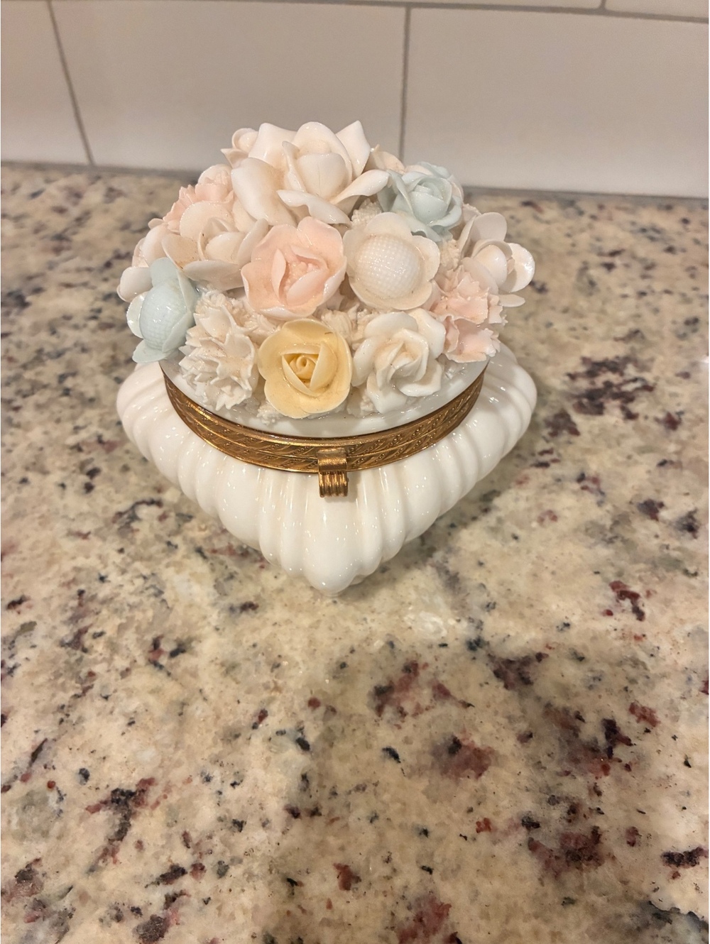 Ardalt Japan Verithin Floral Porcelain Trinket Box